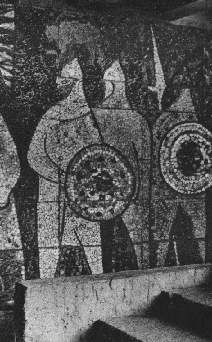 Е. Гуссарская, Р. Гуссарский, М. Ледкевич, В. Ценцкевич. Фрагмент «Грюнвальдского фриза». Пиропиктура, керамическая мозаика, смальта. 1960 г